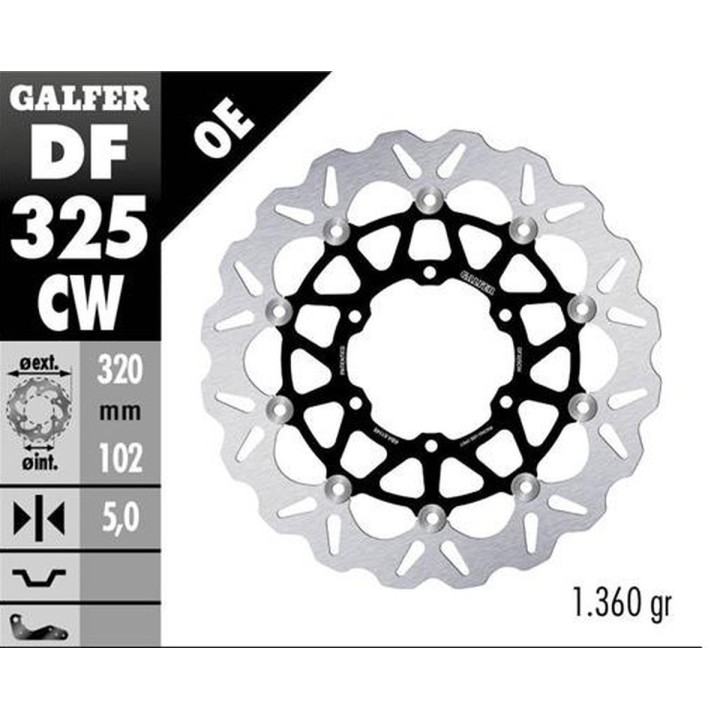GALFER tarcza hamulcowa przód suzuki gsxr 1000R '16- (wave floating) (320X102X5MM)