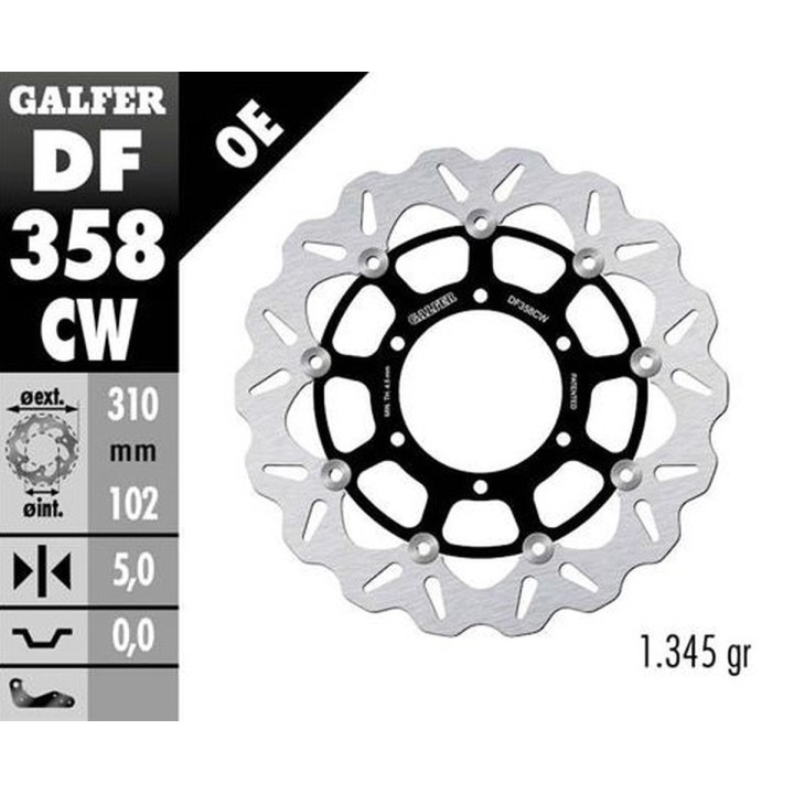 GALFER tarcza hamulcowa przód suzuki gsx-r 600 '08-; gsx-r 750 '08-; gsx-r 1000 '09-'15 (wave floating) (310X102X5MM)