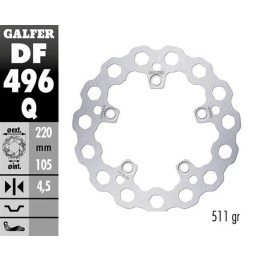 GALFER tarcza hamulcowa tył yamaha YZF-R6 '03-'23; YZF-R1 '04-'23; MT-10 '16- (cubiq fixed) (220X105X5MM)