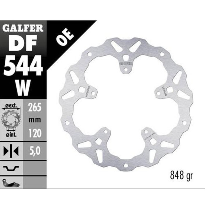 GALFER tarcza hamulcowa tył bmw s 1000XR '20-'22 (wave fixed) (265X120X5MM)