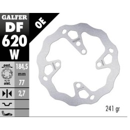 GALFER tarcza hamulcowa tył beta evo 125 '20-'23; 250 2T '20-'23; 300 2T '20-'23; 300 4T '20-'23 (wave fixed) (184X77X2,7MM)