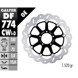 GALFER tarcza hamulcowa przód ducati 1098 '07-'08; 1198S/R '09-; 1103/1199/1299 panigale '12-; multistrada 1103 V4 '21-23 (lewa…