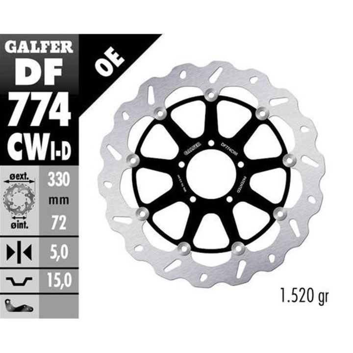 GALFER tarcza hamulcowa przód ducati 1098 '07-'08; 1198S/R '09-; 1103/1199/1299 panigale '12-; multistrada 1103 V4 '21-23 (lewa…