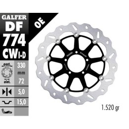 GALFER tarcza hamulcowa przód ducati 1098 '07-'08; 1198S/R '09-; 1103/1199/1299 panigale '12-; multistrada 1103 V4 '21-23 (praw…