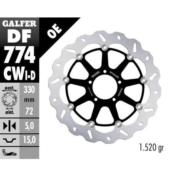 GALFER tarcza hamulcowa przód ducati 1098 '07-'08; 1198S/R '09-; 1103/1199/1299 panigale '12-; multistrada 1103 V4 '21-23 (praw…