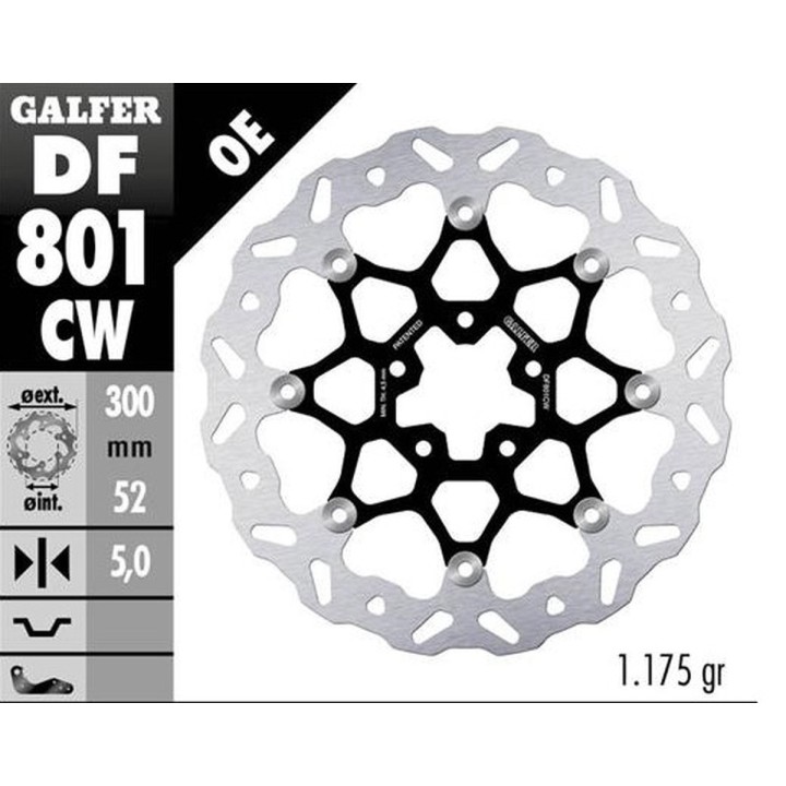 GALFER tarcza hamulcowa przód ktm 790 duke '18-'23; 890 duke '21-'22 (wave floating) (300X52X5MM)
