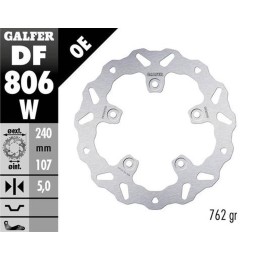 GALFER tarcza hamulcowa tył ktm 790 duke '18-'23; 890 duke '21-'23 (wave fixed) (240X107X5MM)