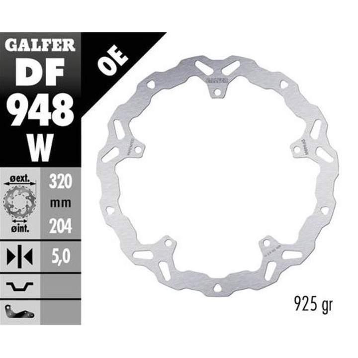 GALFER tarcza hamulcowa przód ktm rc 125 '22-'23; rc 200 '22-23; rc 390 '22'23 (wave fixed) (320X204X5MM)