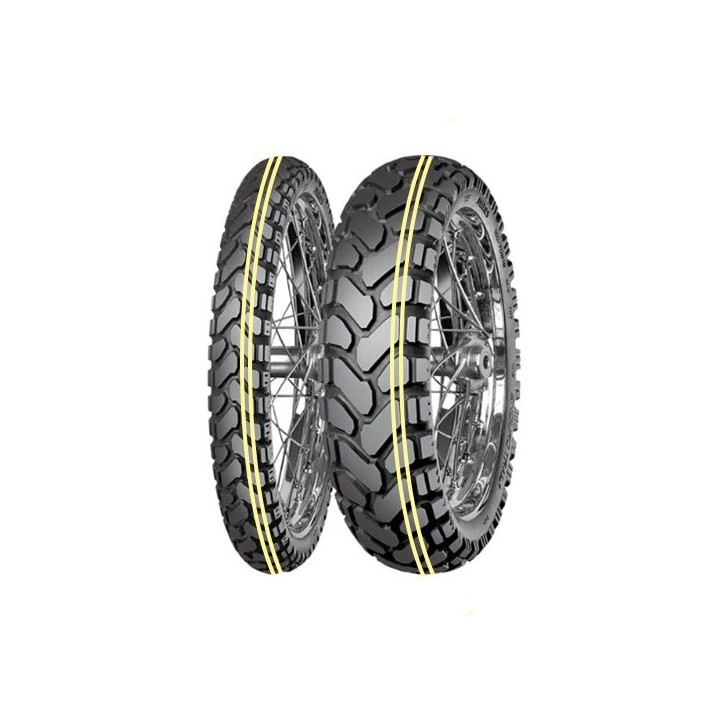 MITAS OPONA 120/70B19 E-07+ ENDURO TRAIL 60T TL DAKAR (ŻÓŁTY PASEK) PRZÓD DOT 13/2023 (24142) WYCOFANE- ZAMIENNIK:70001034 WYCOF