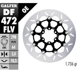 GALFER tarcza hamulcowa przód / tył aprilia; cagiva; indian; moto morini; victory; yamaha (298X64X5) (floating) (patrz opis)
