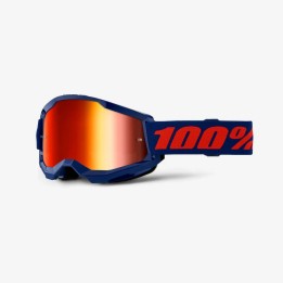 100 PROCENT GOGLE STRATA 2 NAVY - MIRROR RED LENS