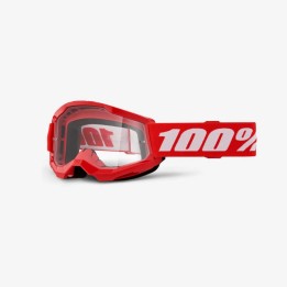100 PROCENT GOGLE STRATA 2 YOUTH JUNIOR RED - CLEAR LENS