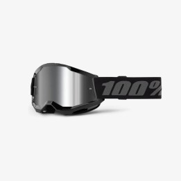 100 PROCENT GOGLE STRATA 2 YOUTH JUNIOR BLACK - MIRROR SILVER LENS