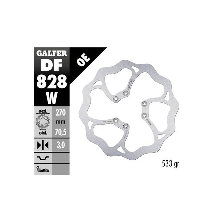 GALFER tarcza hamulcowa przód tm racing en 125/250/450/530 '04-14, en 125/300 '15-21, MX 125-530 '05- (270X70,5X3MM) (6X6,5MM)…