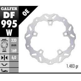 GALFER tarcza hamulcowa przód harley-davidson (320X169X6) (wave) (patrz opis)