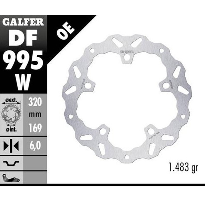 GALFER tarcza hamulcowa przód harley-davidson (320X169X6) (wave) (patrz opis)