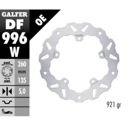 GALFER tarcza hamulcowa tył harley-davidson (260X135X5) (wave) (patrz opis)