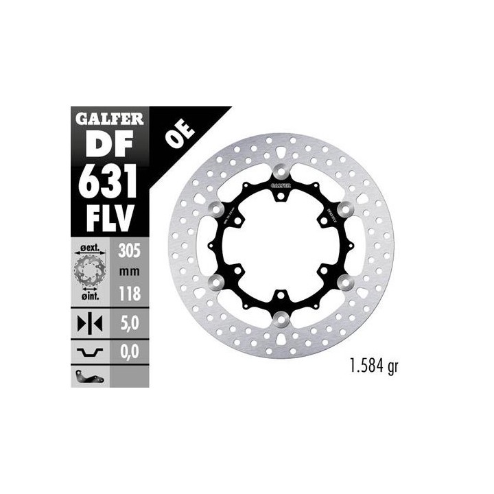 GALFER tarcza hamulcowa przód bmw K100/K1100/R850/R1100 (305X118X5)