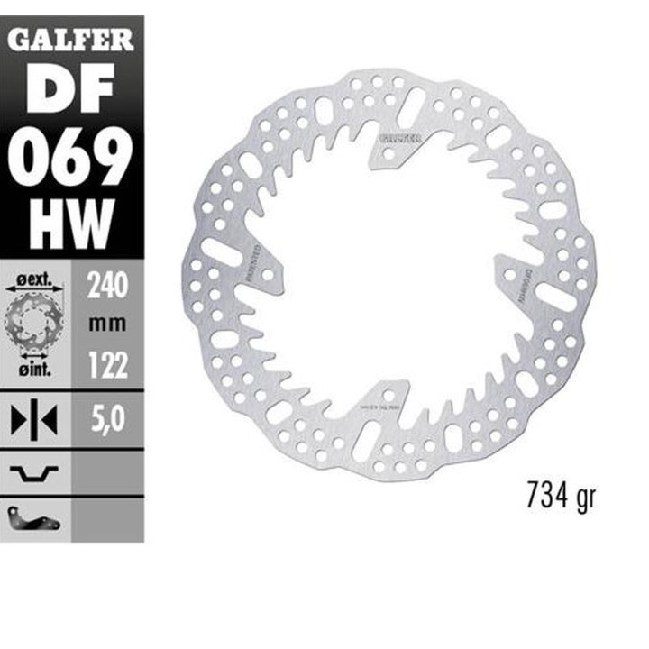 GALFER tarcza hamulcowa tył honda cr 125/250; CRF250R '04-'23; crf 450R '09-'23 (240X140X5MM) shark enduro MX
