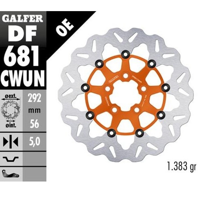 GALFER tarcza hamulcowa przód / tył harley-davidson (292X56X5) (wave) pływająca