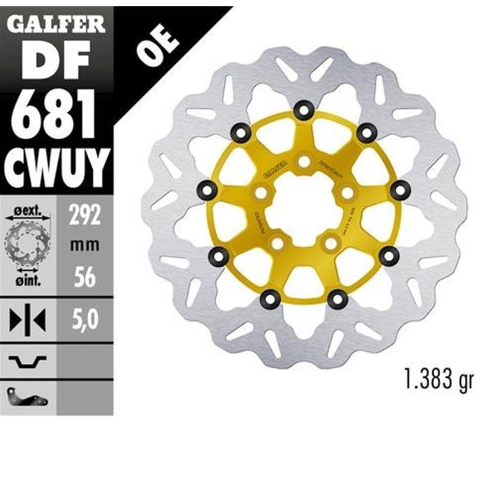 GALFER tarcza hamulcowa przód / tył harley-davidson (292X56X5) (wave) pływająca