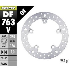 GALFER tarcza hamulcowa tył bmw f 650GS 800/ K1200/ R1200 (265X136X5) (NG1045)