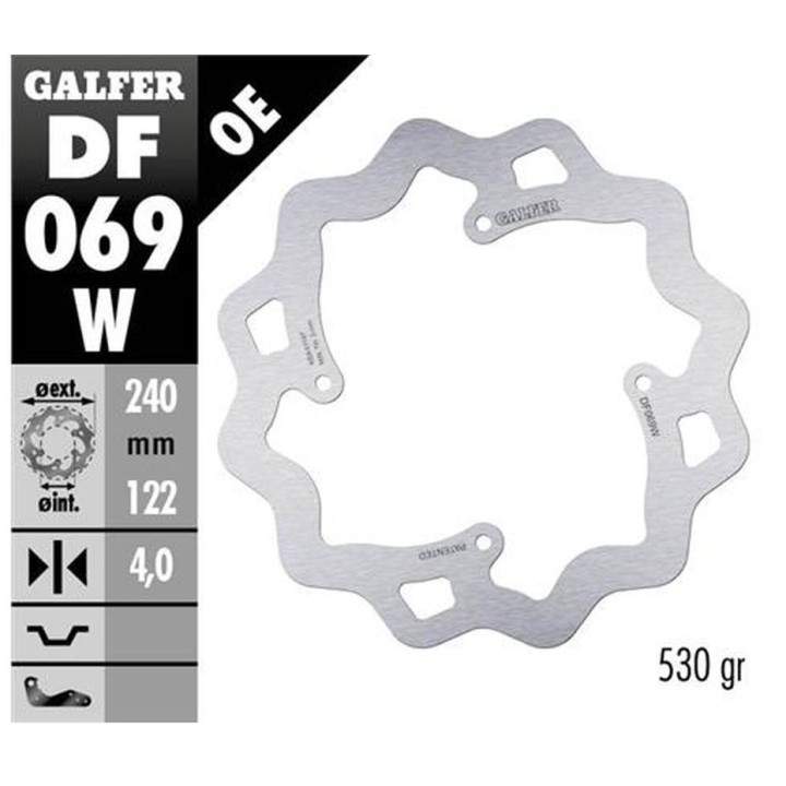 GALFER tarcza hamulcowa tył honda cr 125R/250R '95-'07, cr 500 '95-'00, crf 250R/450R '02- wave (240X122X4MM)