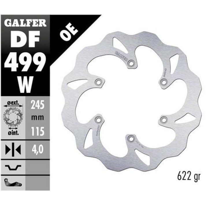 GALFER tarcza hamulcowa tył yamaha yz 125/250 '02-'17, yzf/wrf 250/426/450 '02-'15 wave (245X115X4MM)