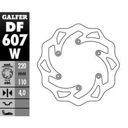 GALFER tarcza hamulcowa tył ktm SX/EXC/LC4 husaberg,husqvarna,gas gas wave (220X110X4MM) (wzór oem ktm)