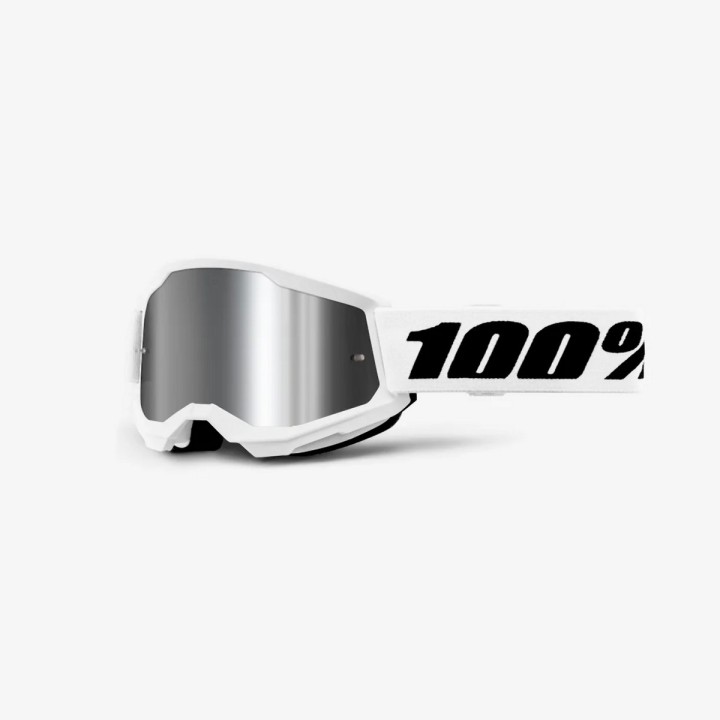 100 PROCENT GOGLE STRATA 2 WHITE - MIRROR SILVER LENS