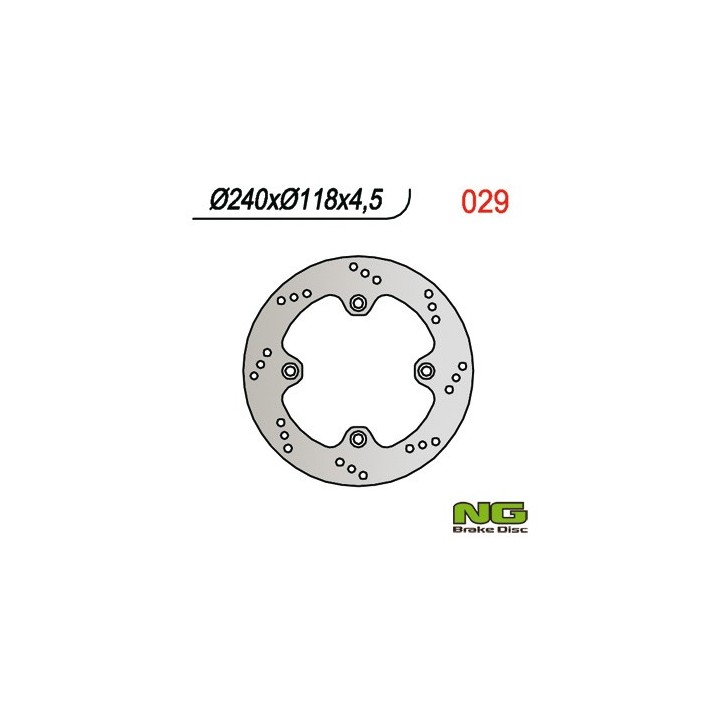 NG tarcza hamulcowa tył suzuki dr 650 s/se '96-'11, xf 650 freewind '97-02, (240X118X4,5MM) (4X10,5MM)