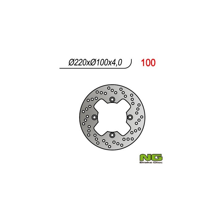 NG tarcza hamulcowa tył kawasaki zx 6R '98-'07, ZX10R, ER6F/N, kle 650VERSYS 07-14 (220X100X4,0MM) (4X10,5MM)