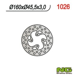 NG tarcza hamulcowa tył ktm 65 SX '98-'23 (160MM) (160X45,5X3) (4X6,5MM)