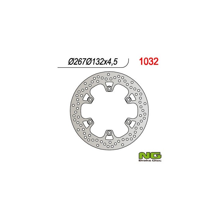 NG tarcza hamulcowa tył yamaha t-max 500 '01-'13 (267X132X4,5) (6X8,5MM)