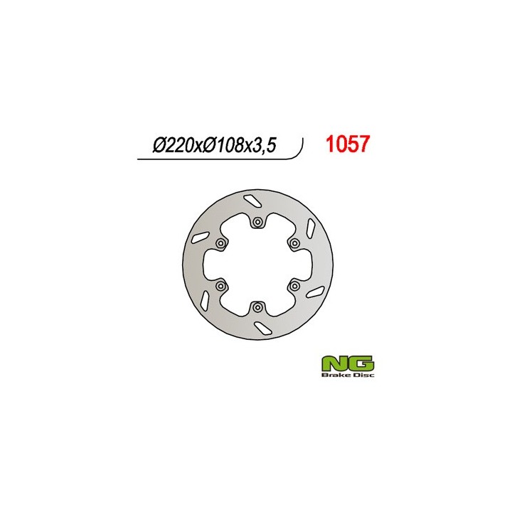 NG tarcza hamulcowa tył gas gas 125/250/300/450 '94-'20 (220X108X3,5) (6X6,5MM)