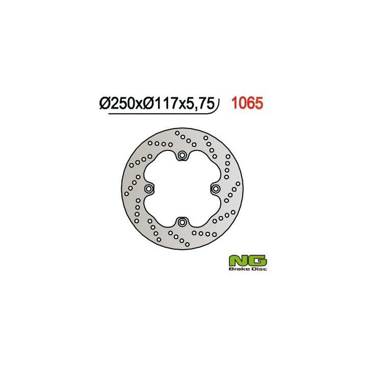 NG tarcza hamulcowa tył suzuki an 650 burgman '02-'03 (250X117X5,7) (4X10,5MM)