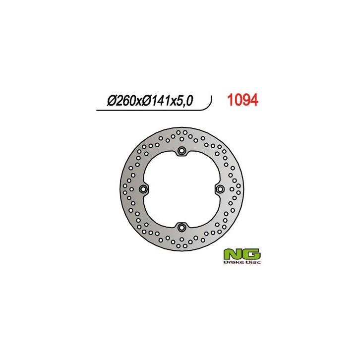 NG tarcza hamulcowa tył kawasaki, suzuki dl 650 '04-'20, dl 1050 '20, dl 1000 '02-'19 (260X141X5) (4X10.5 mm)
