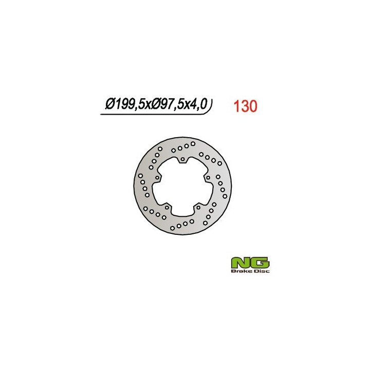 NG tarcza hamulcowa tył piaggio 50 / 80 / 125 / 150, malaguti 50 centro '97-'00, derbi atlantis (200X97X4MM) (5X6,25MM)
