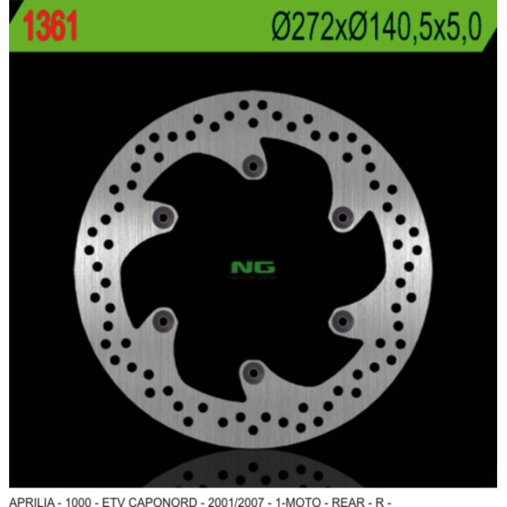 NG tarcza hamulcowa tył aprilia etv 1000 caponord '01-'07 (272X140,5X5) (6X8,5MM)