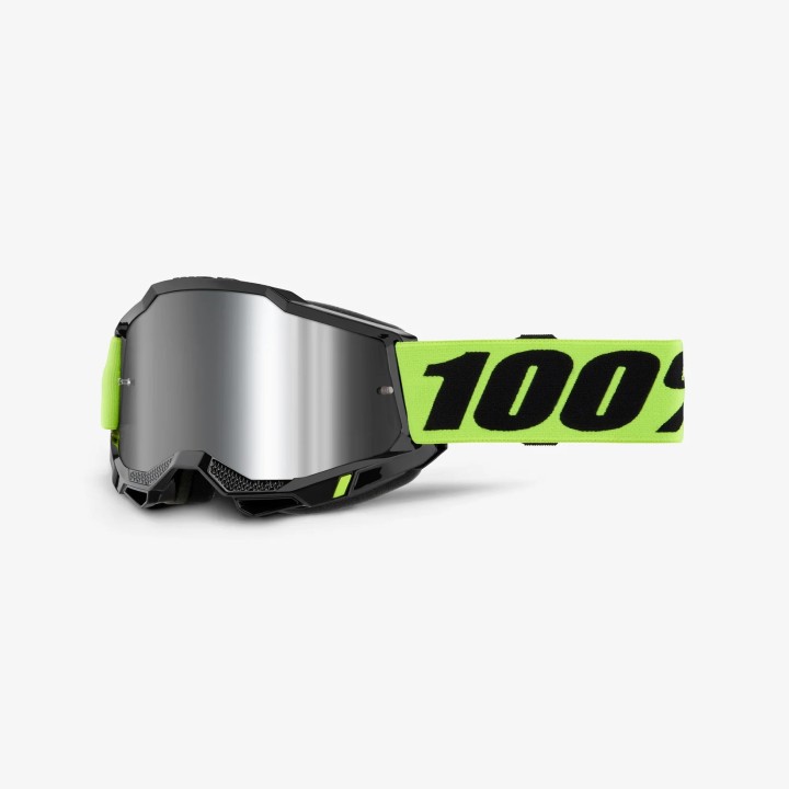 100 PROCENT GOGLE ACCURI 2 YOUTH JUNIOR NEON YELLOW - MIRROR SILVER LENS