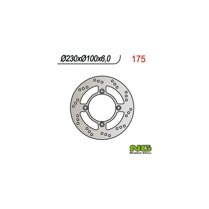 NG tarcza hamulcowa tył kawasaki zephyr 750 92-97, ZZR600 '90-'92 (4X10,25) (230x100x6)