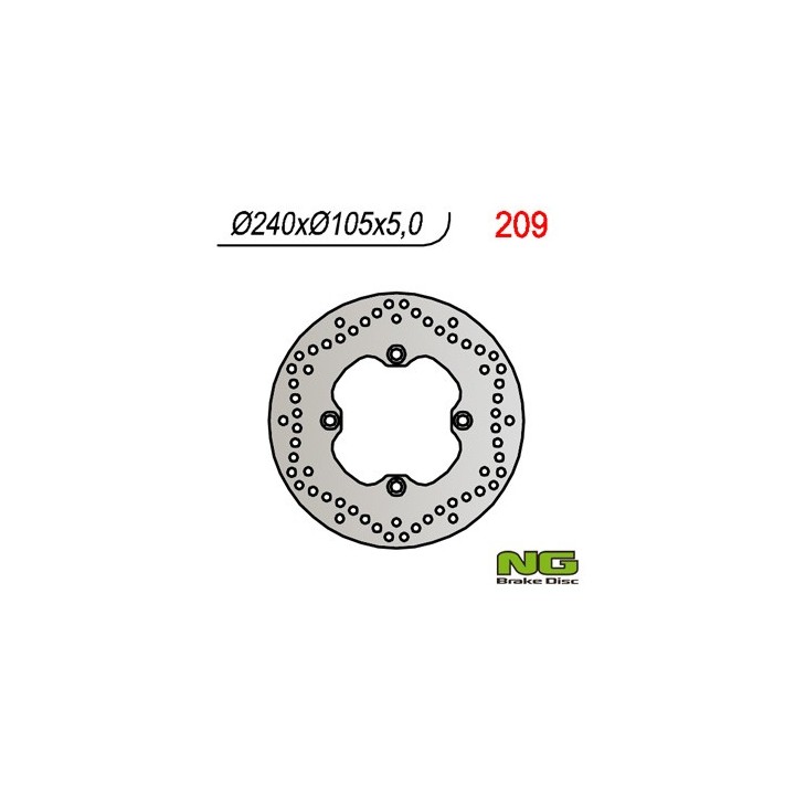 NG tarcza hamulcowa tył honda xl 600/650/700V transalp 91-'99, cb 500 93-03, CB750 92-95 (240X105X5) (4X10,5MM)