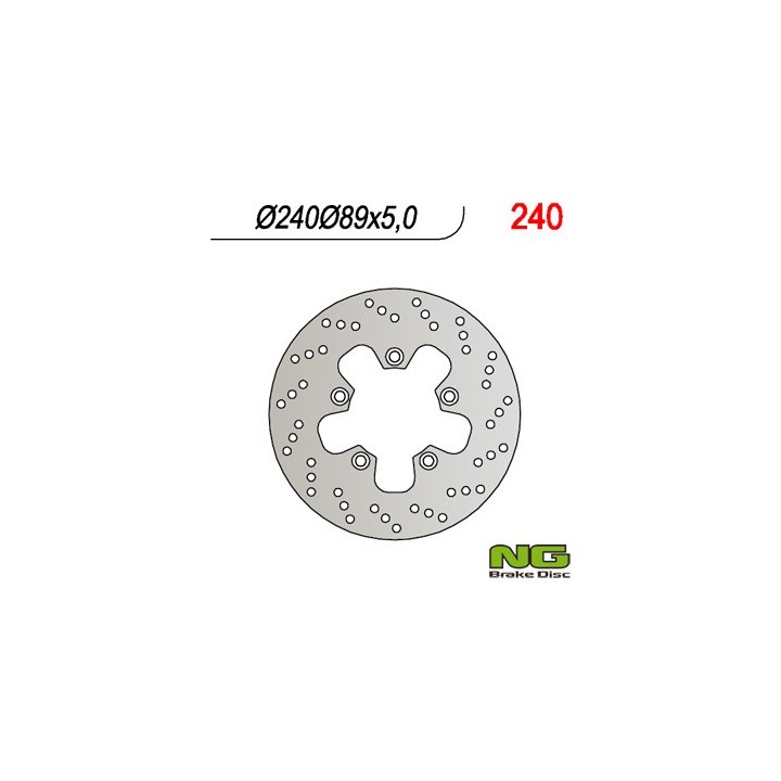 NG TARCZA HAMULCOWA TYŁ SUZUKI GSF/GSR/SV/RF (240x89x5) (5x10,5mm)