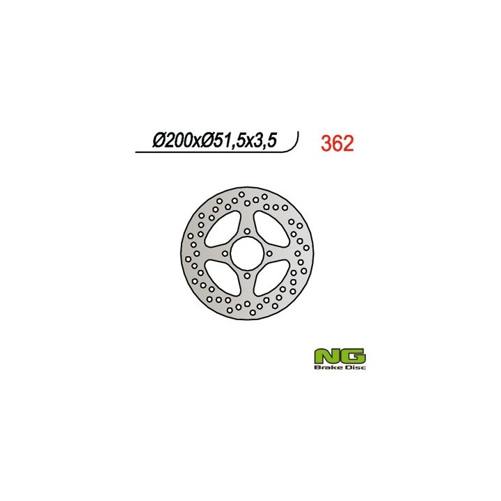 NG tarcza hamulcowa tył yamaha yfm 350/ yfz 450 03-04 (200X51X3,5) (4X8,5MM)