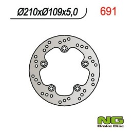 NG tarcza hamulcowa tył suzuki an 250 98-03, an 400 98-02 (210x109x5) (5X10,5MM)