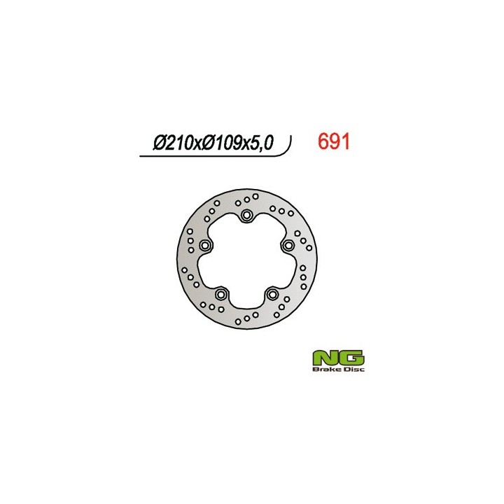 NG tarcza hamulcowa tył suzuki an 250 98-03, an 400 98-02 (210x109x5) (5X10,5MM)
