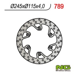 NG tarcza hamulcowa tył yamaha yz 125/250 (02-18) yzf/wrf (02-18) suzuki rm 125/250 '88-'12 (245X115X4)(6X6,5MM)