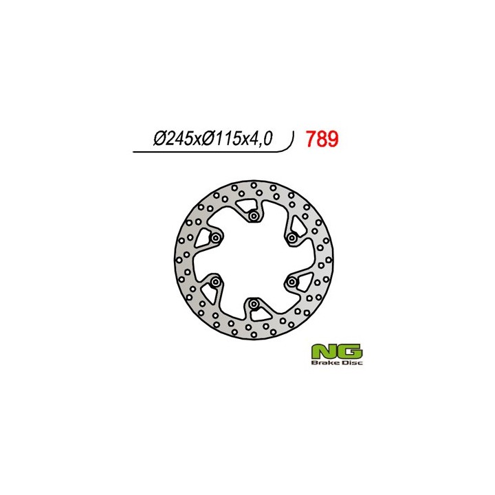 NG tarcza hamulcowa tył yamaha yz 125/250 (02-18) yzf/wrf (02-18) suzuki rm 125/250 '88-'12 (245X115X4)(6X6,5MM)