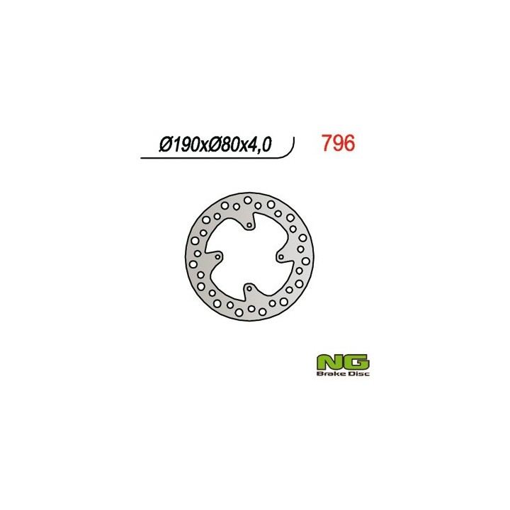 NG tarcza hamulcowa tył honda cr 80/85 (190X80X4) CRF150R (07-16)