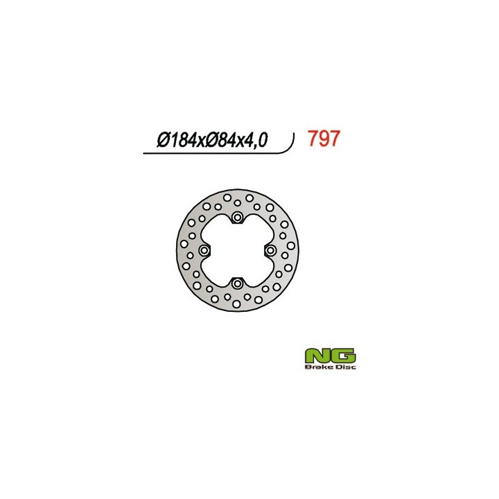 NG tarcza hamulcowa tył kawasaki kx 85 '01-'24 (184X84X4)